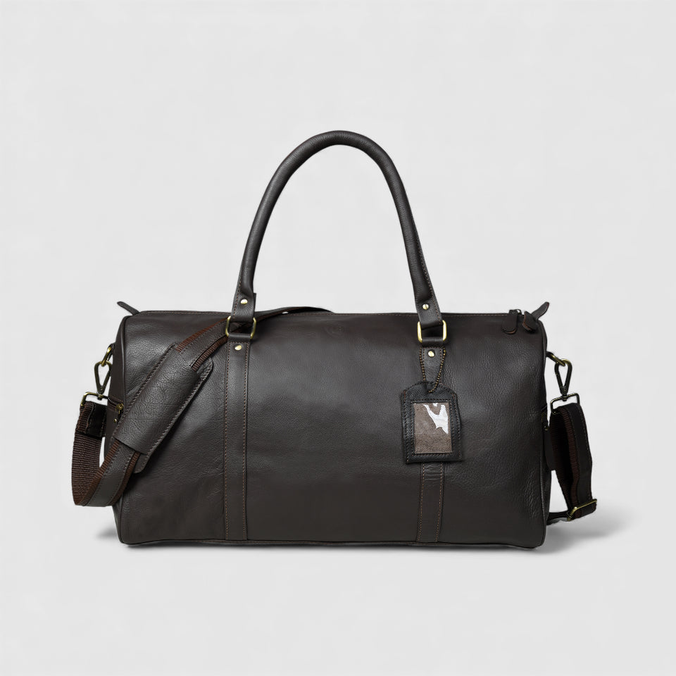 The Voyager Leather Travel Duffle - Brown Colour