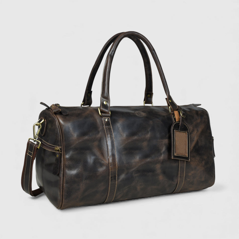 The Regent Voyager – Vintage Leather Travel Duffle - Maroon Colour