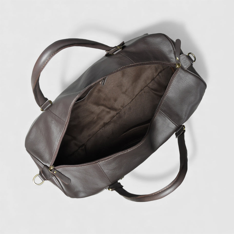 The Voyager Leather Travel Duffle - Brown Colour