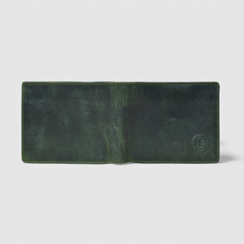 Vintage Leather RFID Wallet - Green Colour
