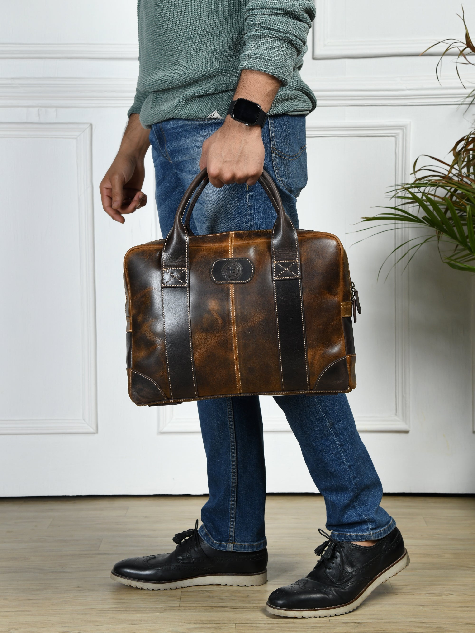 Heritage Buffalo Pure Leather Laptop Bag - Brown Colour
