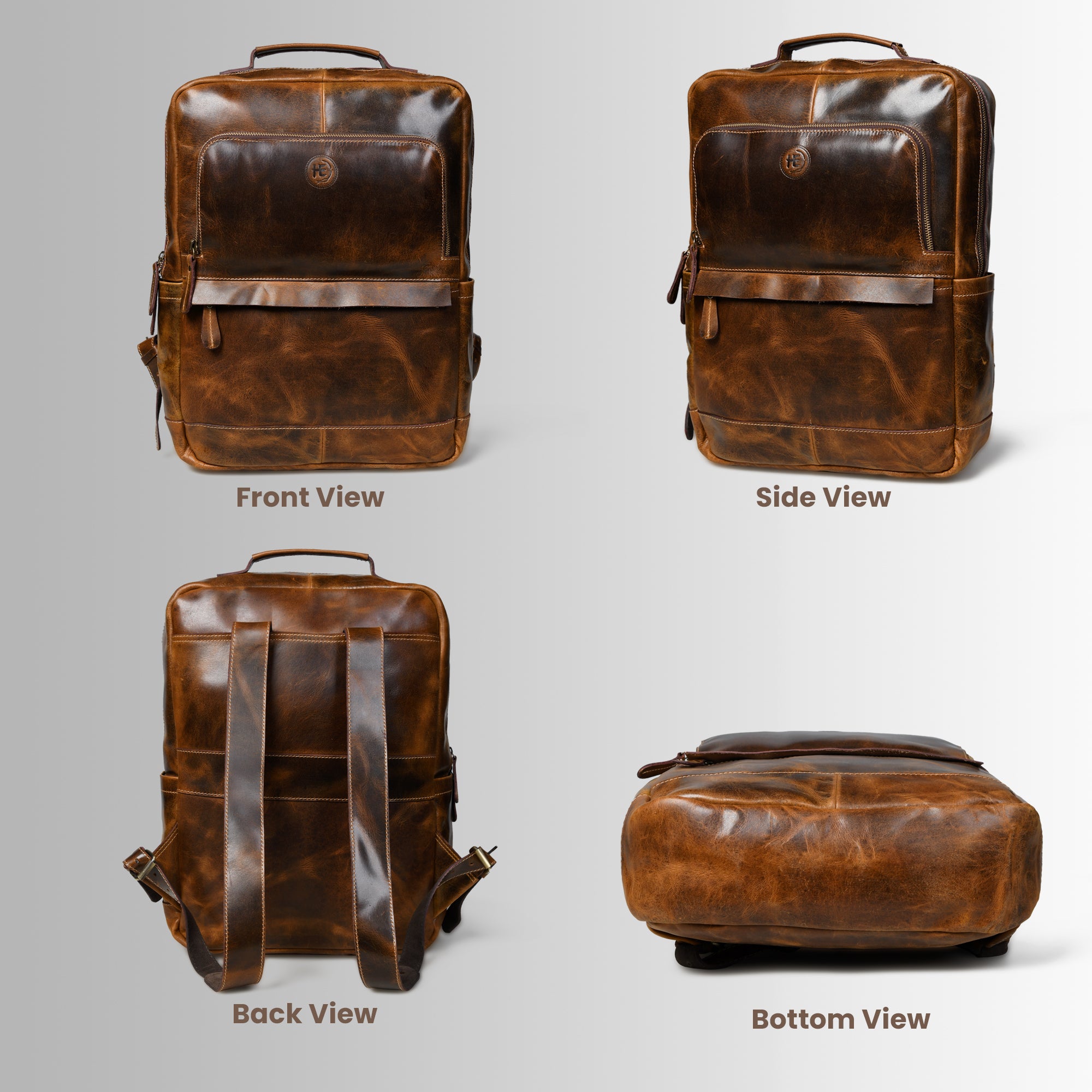 Alpine Vintage Leather Laptop Backpack - Maroon Colour