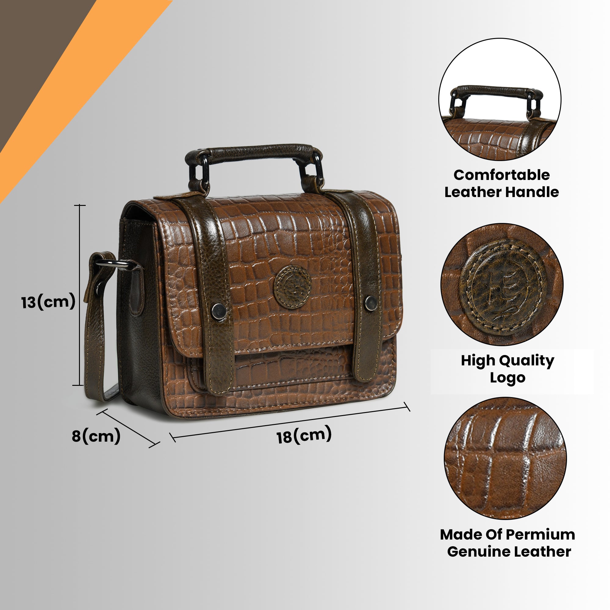 Urban Voyager Leather Belt Bag - Brown Colour