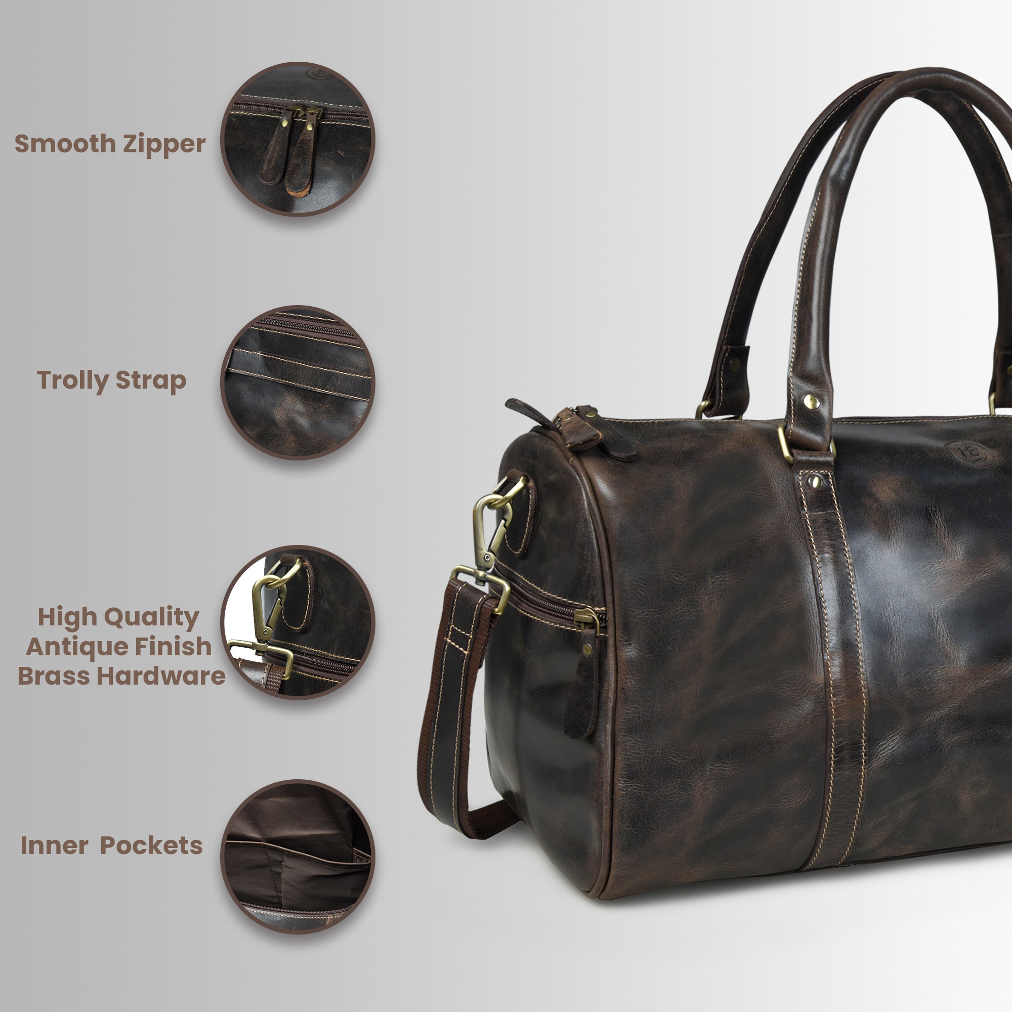 The Voyager Premium Leather Duffle Bag