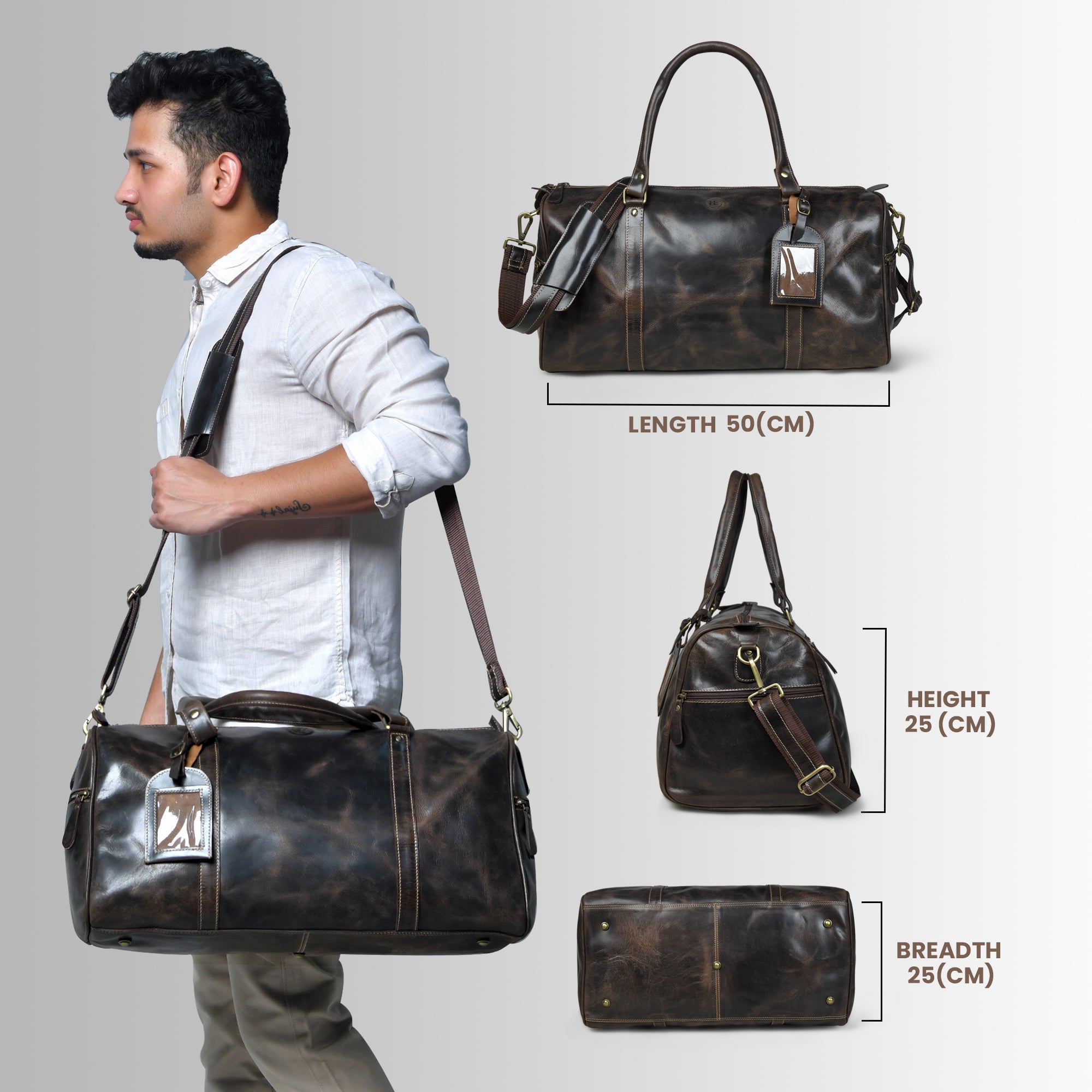 The Voyager Premium Leather Duffle Bag