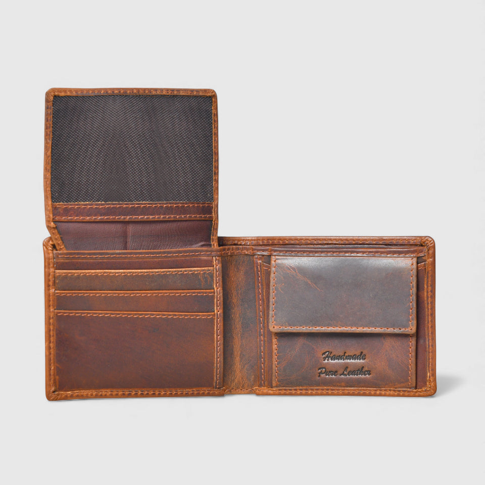 Vintage Leather RFID Wallet - Brown Colour