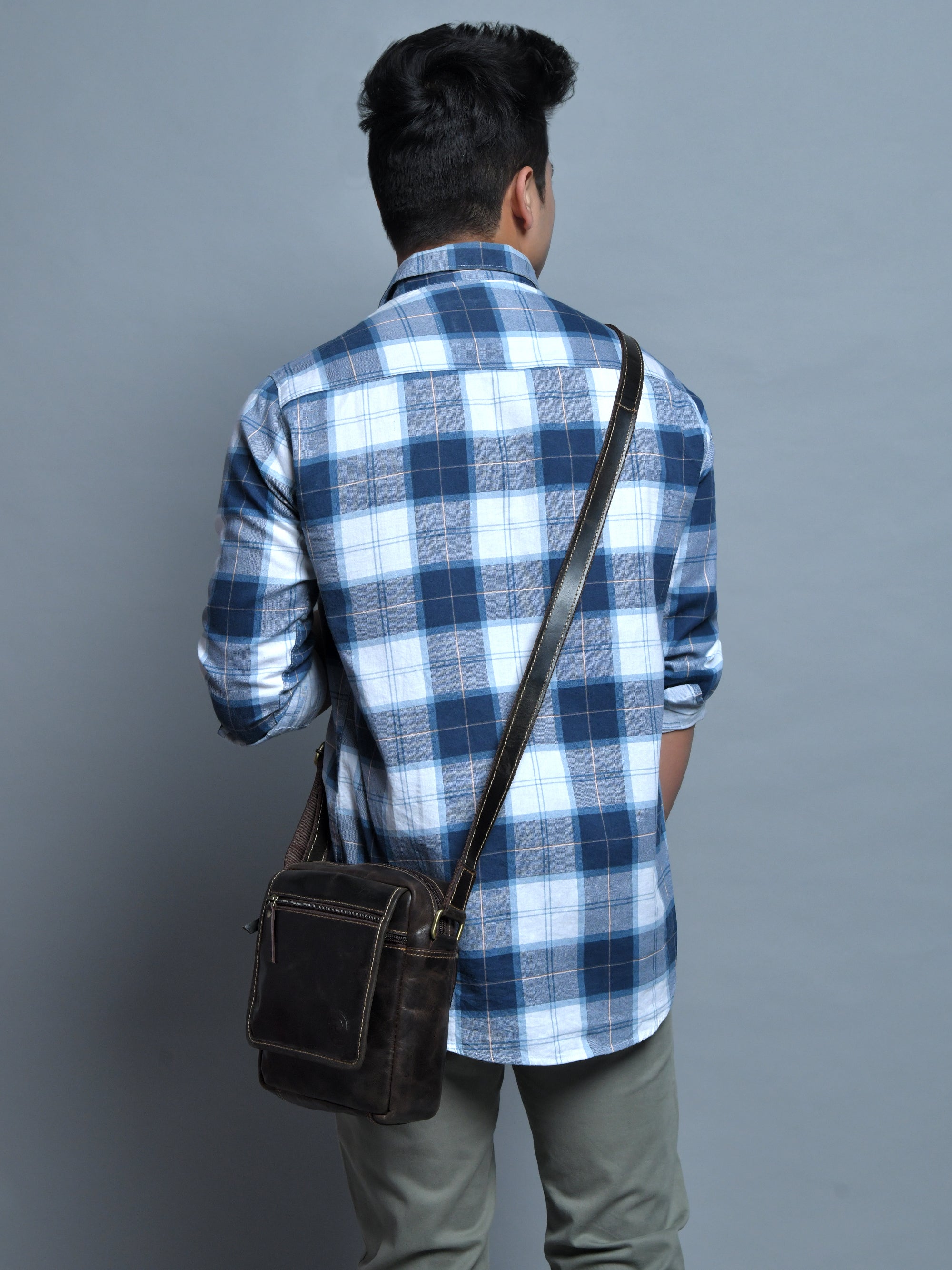 Explorer Vintage Leather Sling Bag - Brown Colour