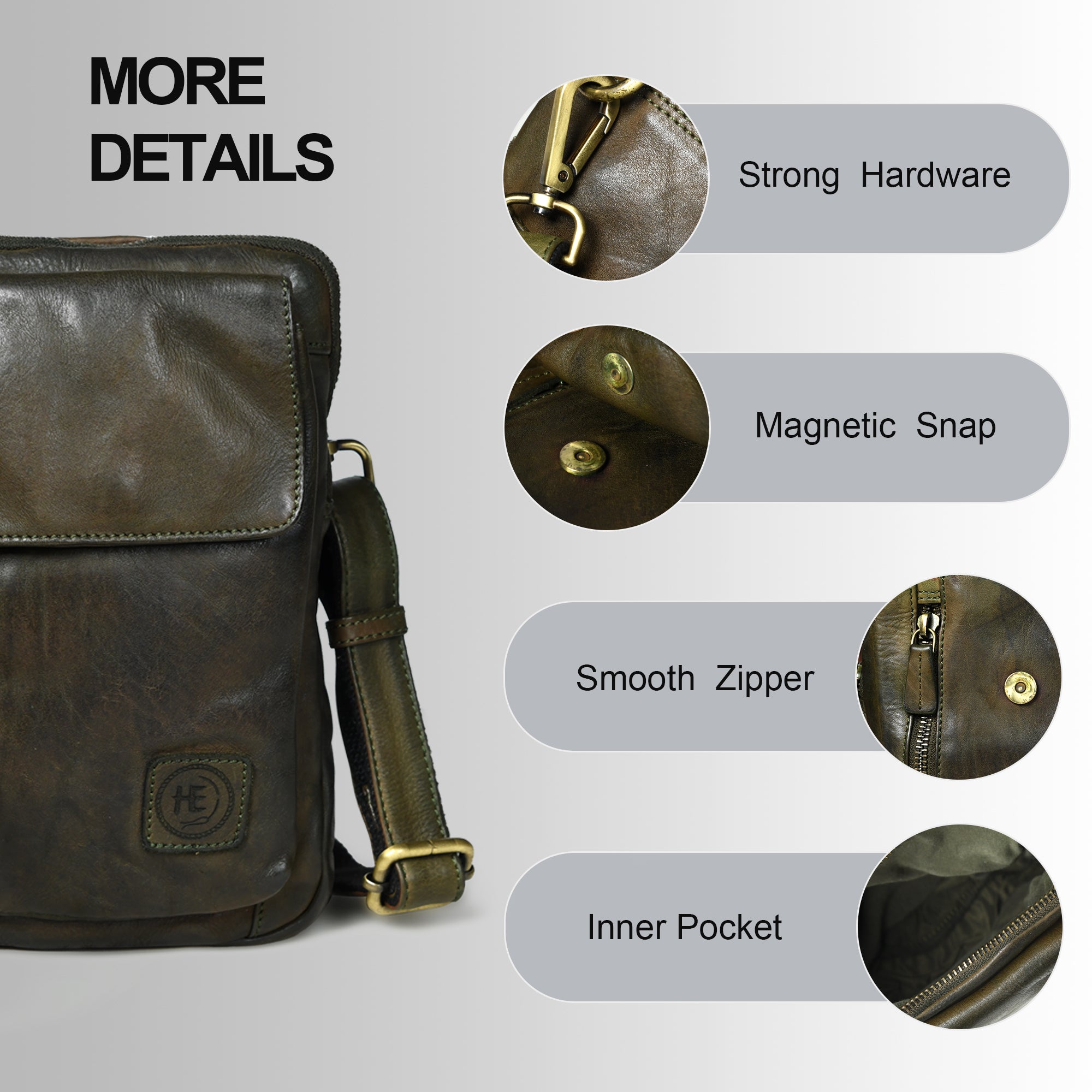 Vintage Explorer Crossbody Bag - Green Colour