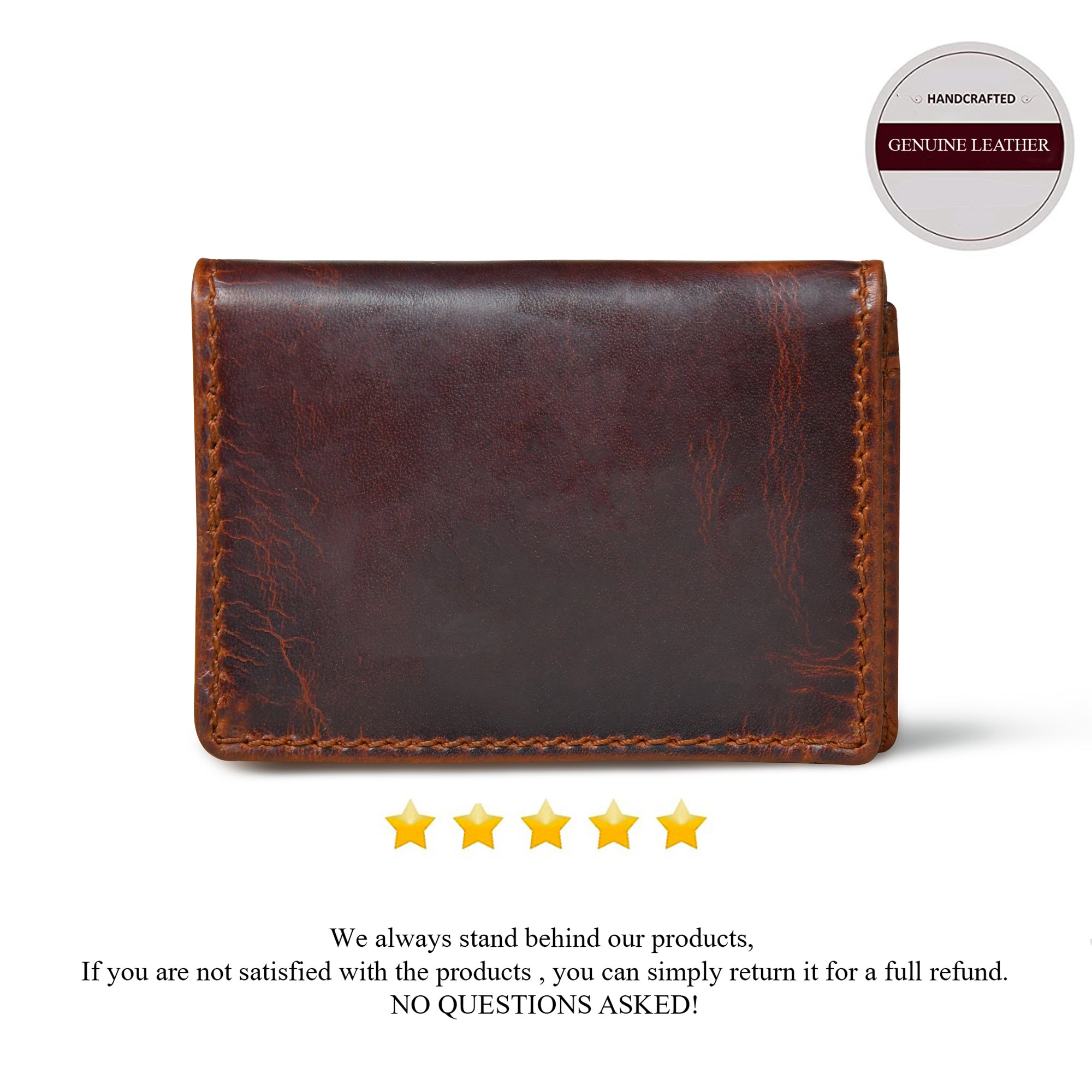 Classic Leather Card Wallet - Maroon Colour