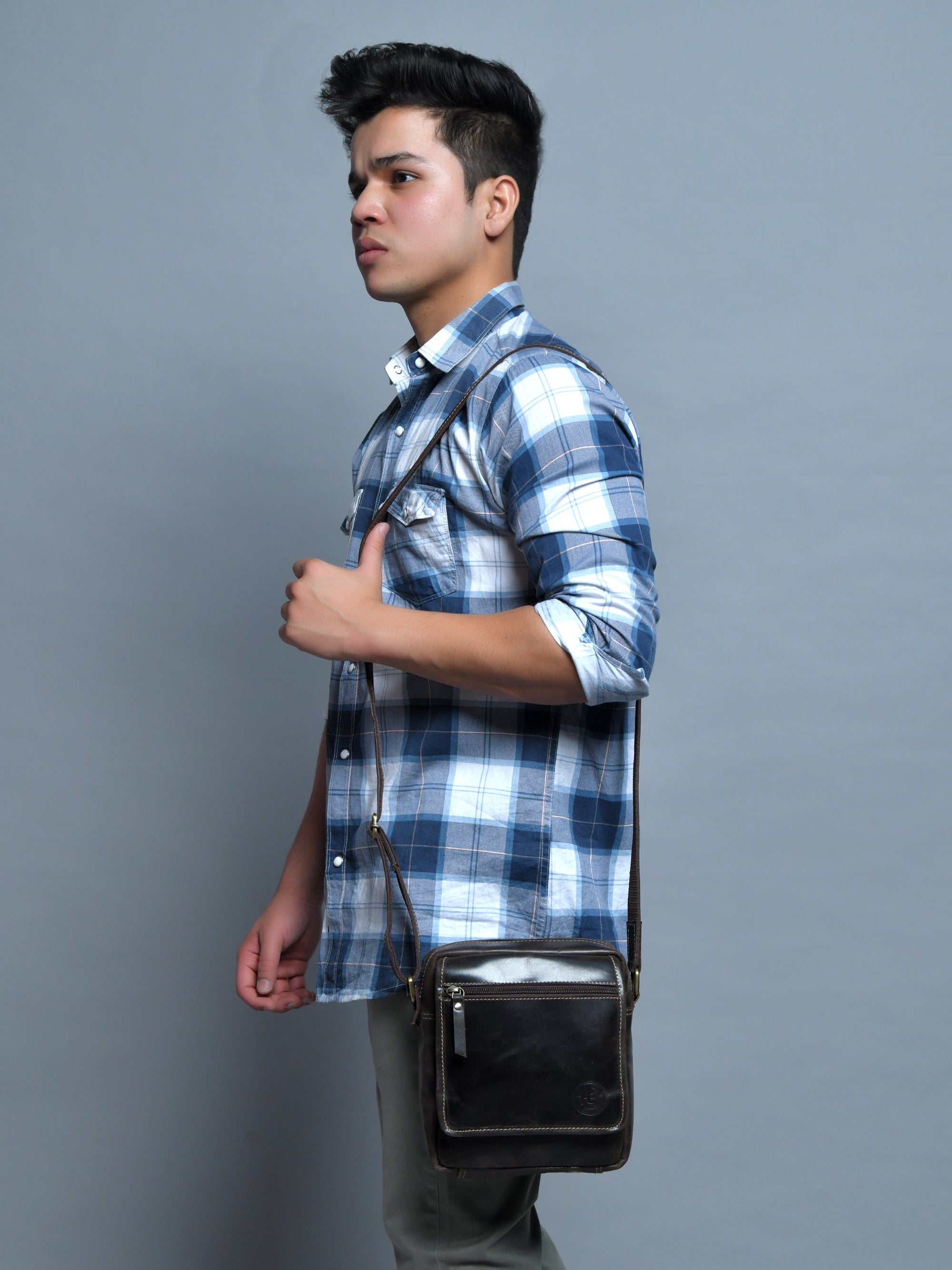 Explorer Vintage Leather Sling Bag - Brown Colour