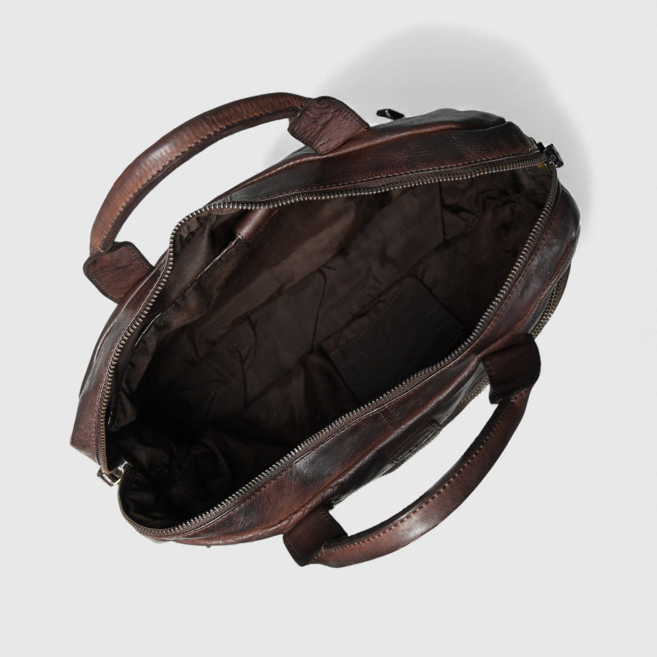 Voyager Premium Leather Laptop Bag - Maroon Colour