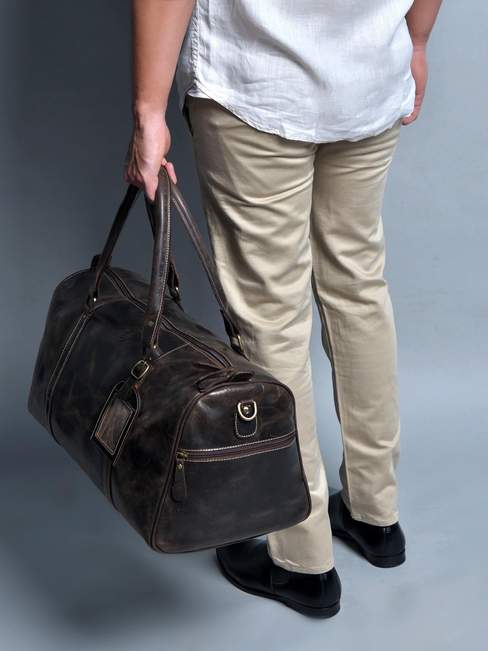 The Voyager Premium Leather Duffle Bag