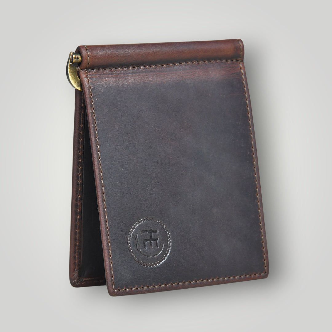 Slim Money Clip Wallet - Maroon Colour