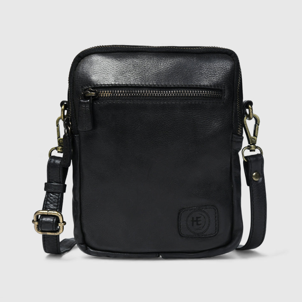 OxBlood Trail Leather Sling Bag – Black Colour