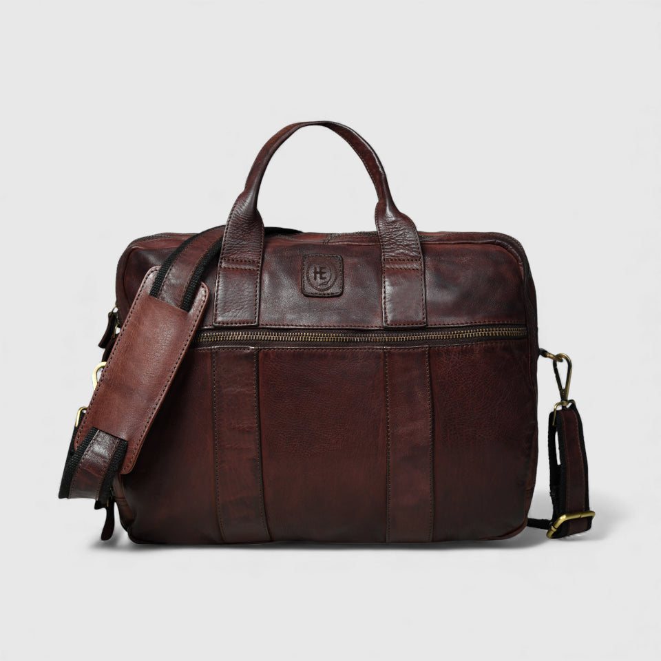 Executive Heritage Pure Leather Laptop Bag - Maroon Colour