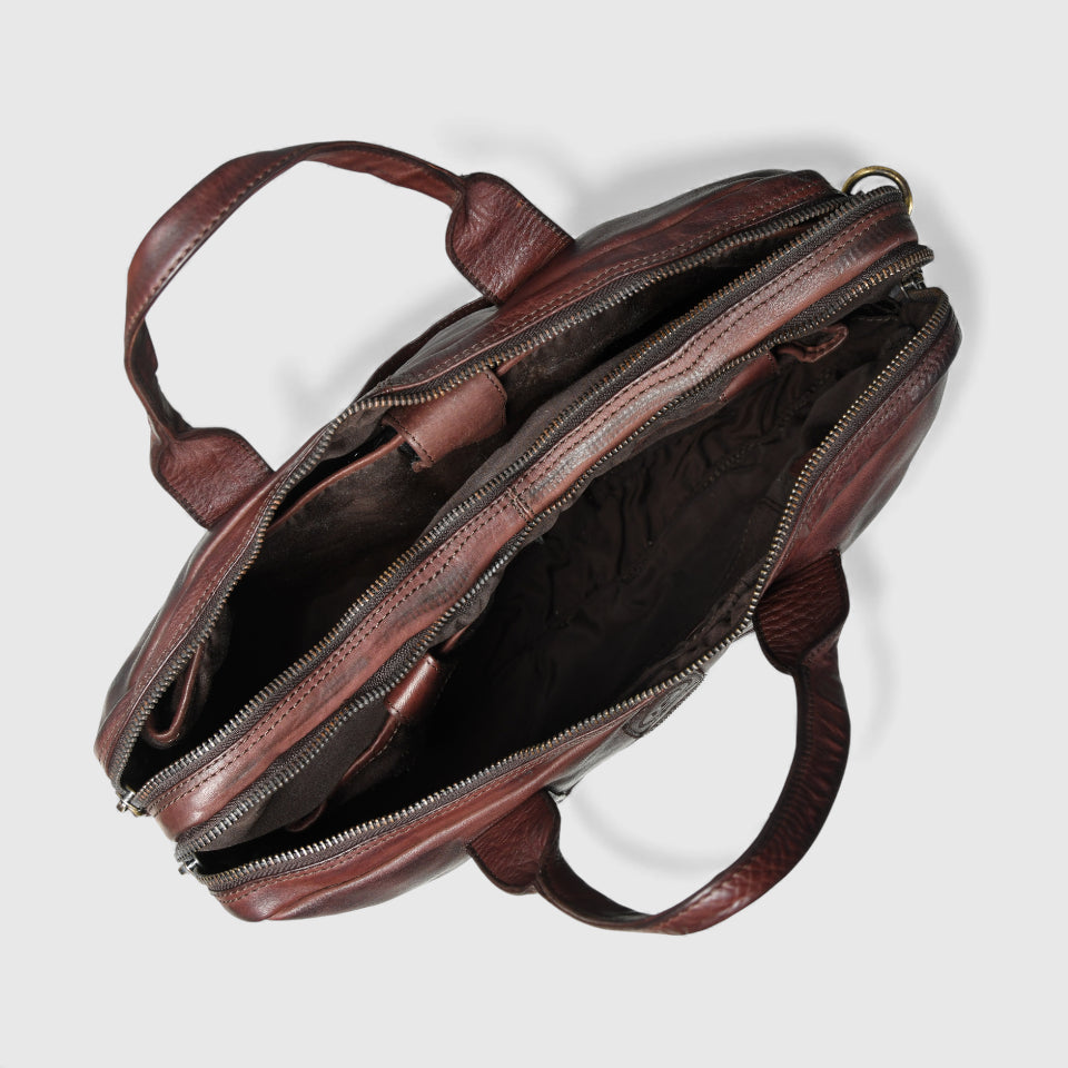 Executive Heritage Pure Leather Laptop Bag - Maroon Colour