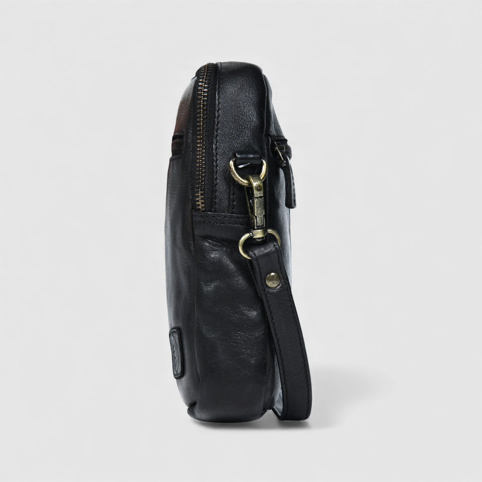 OxBlood Trail Leather Sling Bag – Black Colour