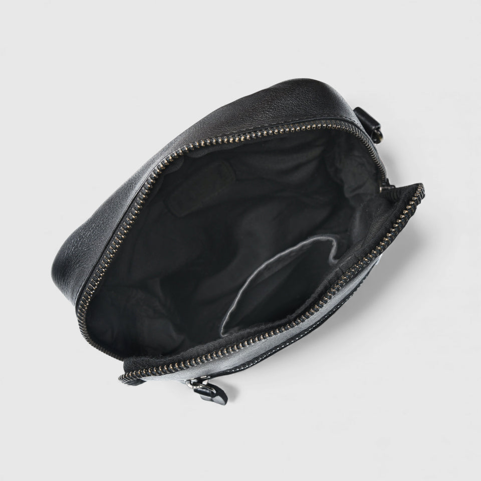 OxBlood Trail Leather Sling Bag – Black Colour