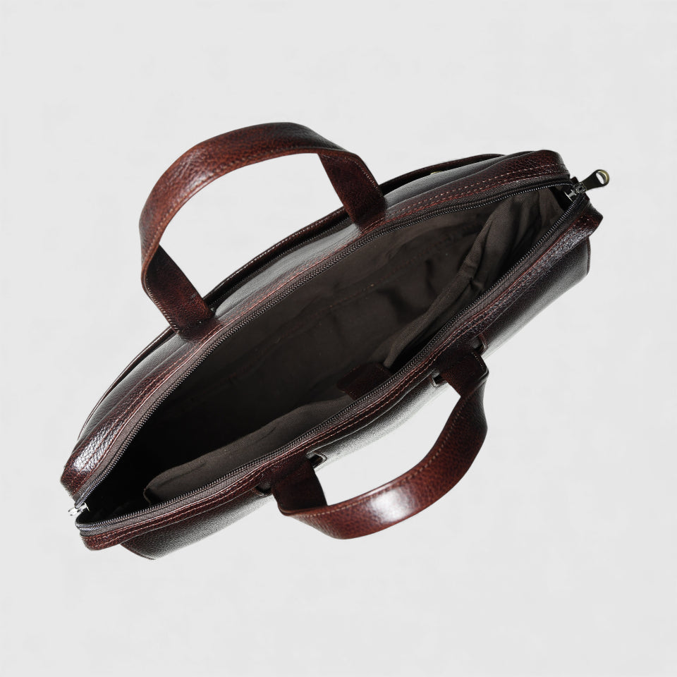 Executive Edge Leather Laptop Briefcase - Maroon Colour