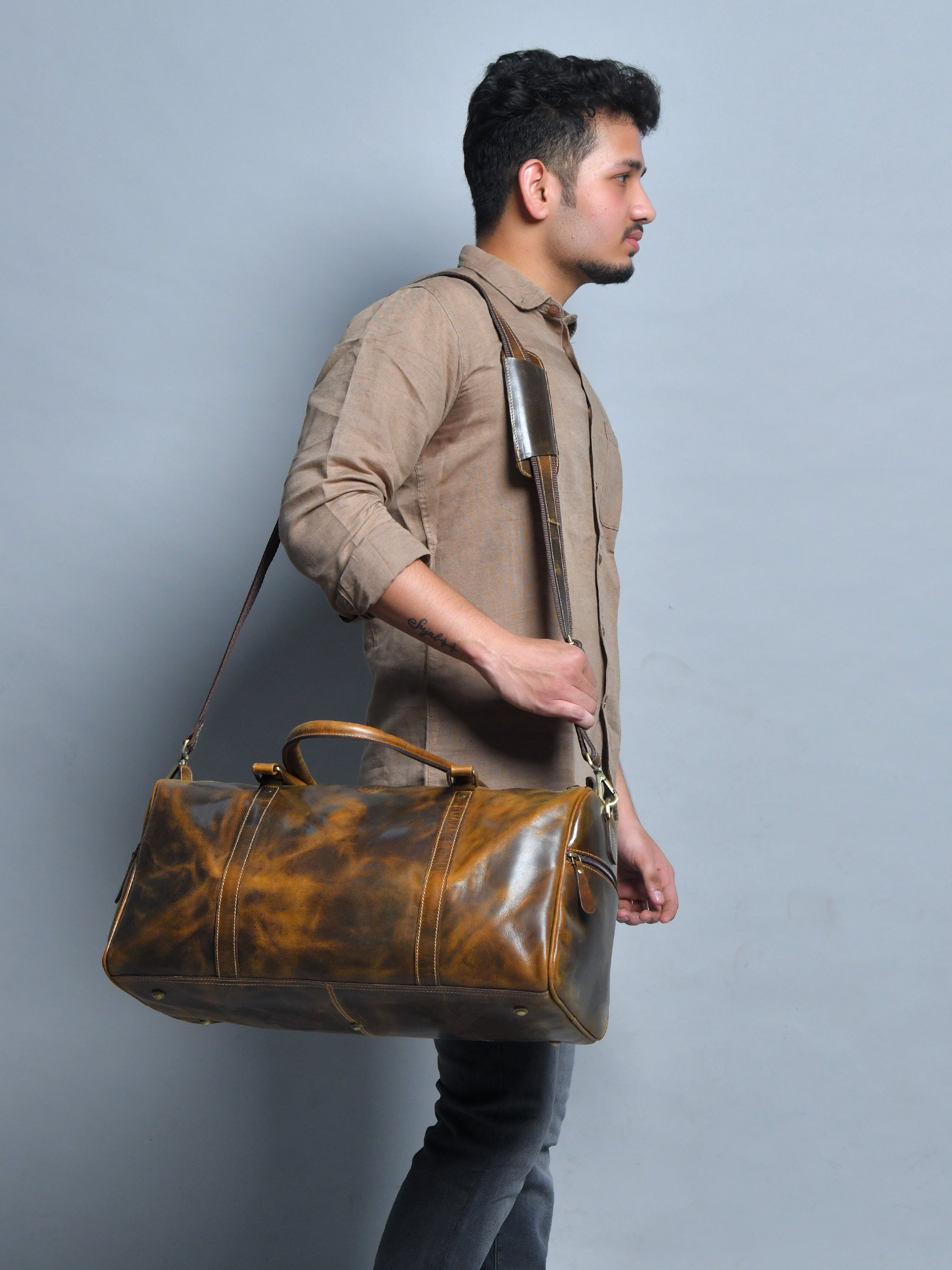 Voyager Vintage Leather Duffle Bag
