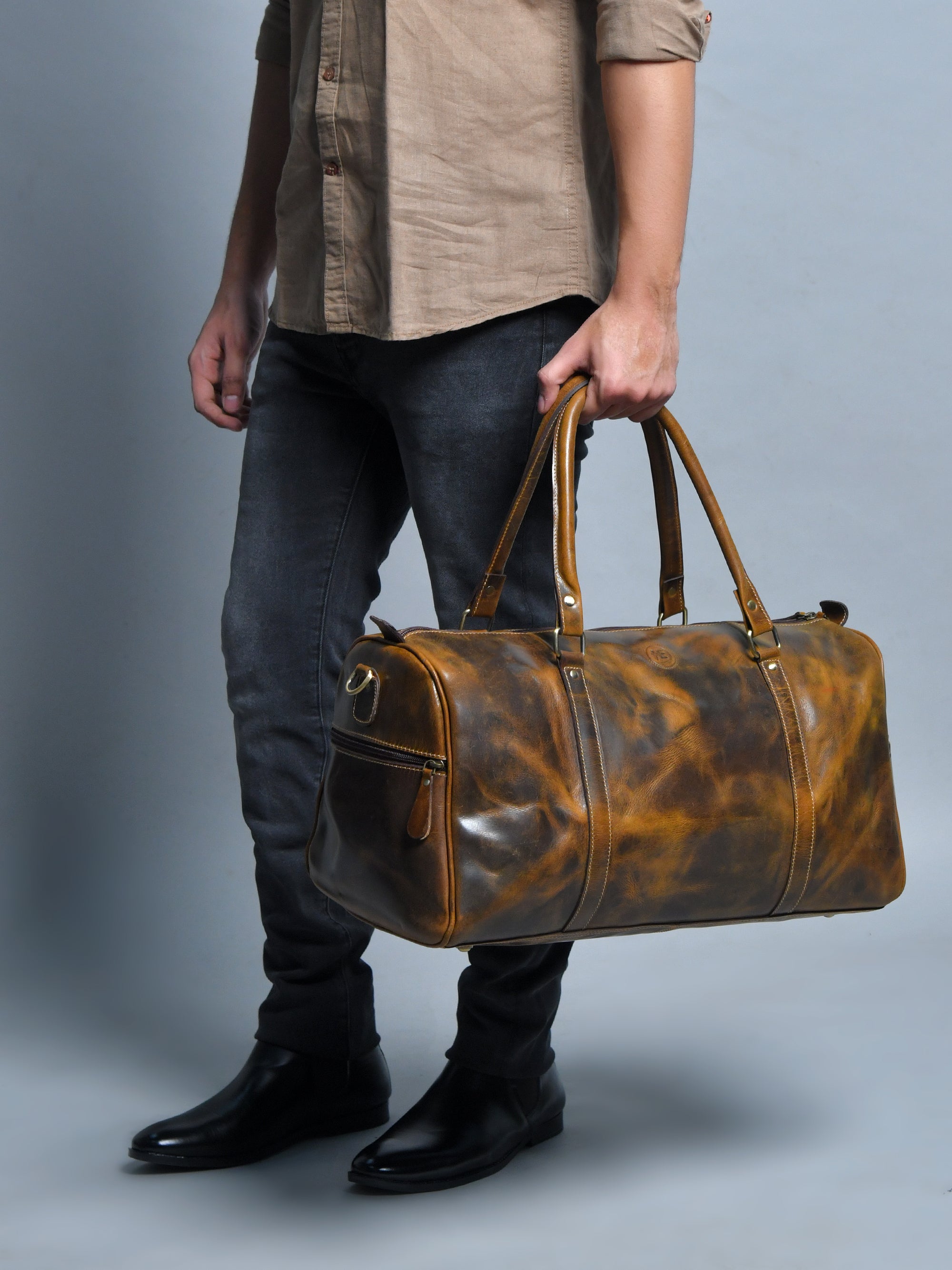 Voyager Vintage Leather Duffle Bag