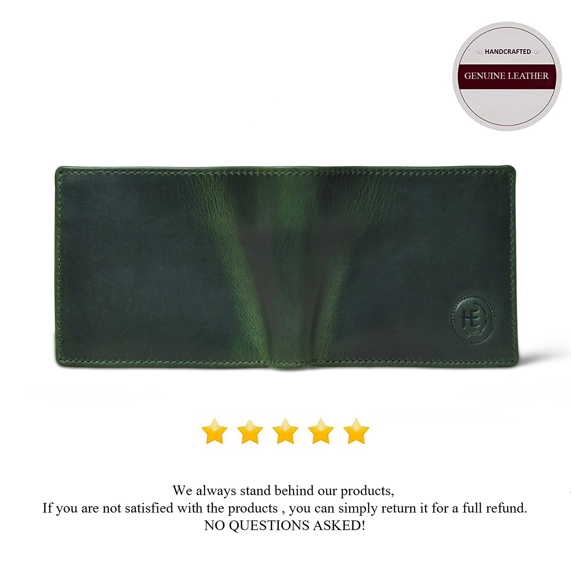 Timeless Green Leather Wallet | Handcrafted RFID-Blocking Bifold - Green Colour