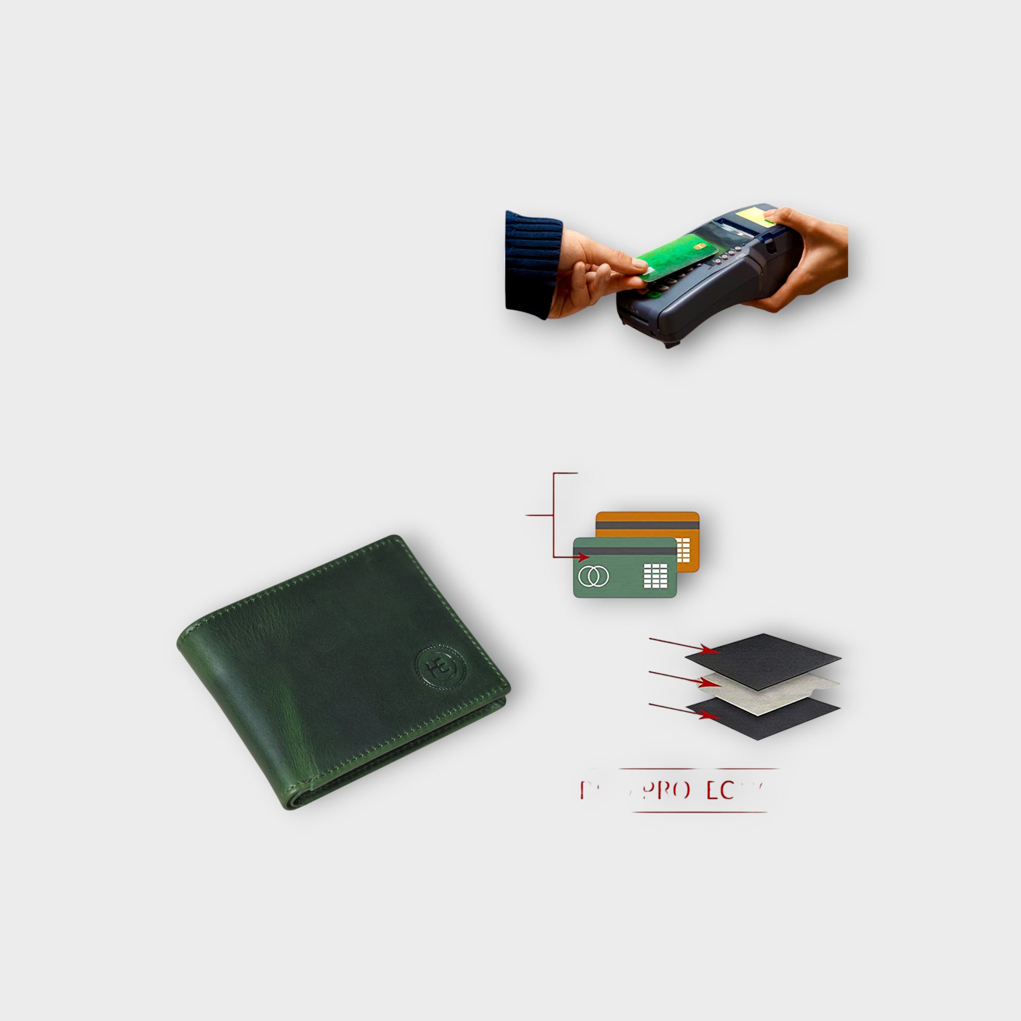 Timeless Green Leather Wallet | Handcrafted RFID-Blocking Bifold - Green Colour