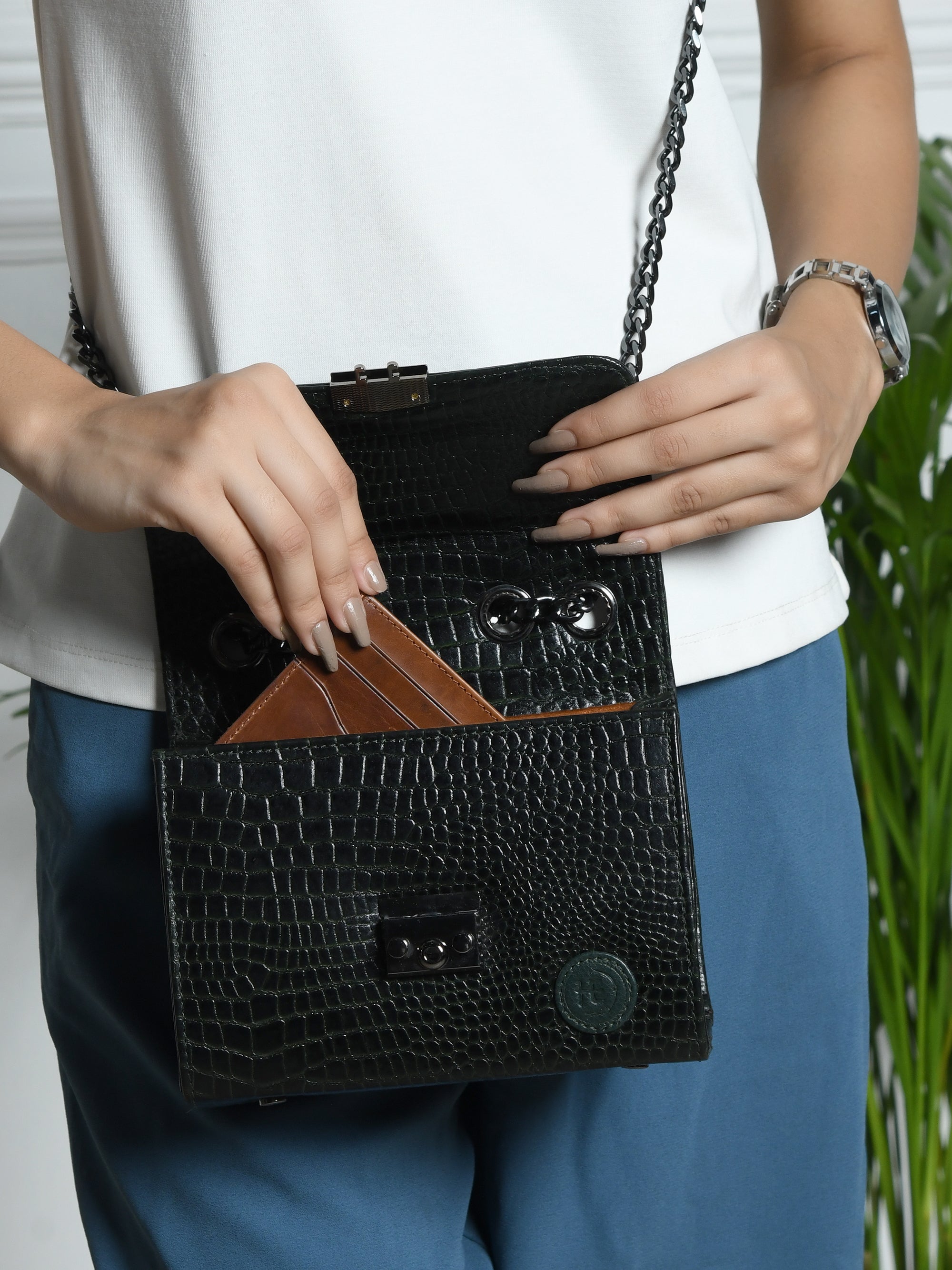 Obsidian Executive Leather Briefcase - Black Colour