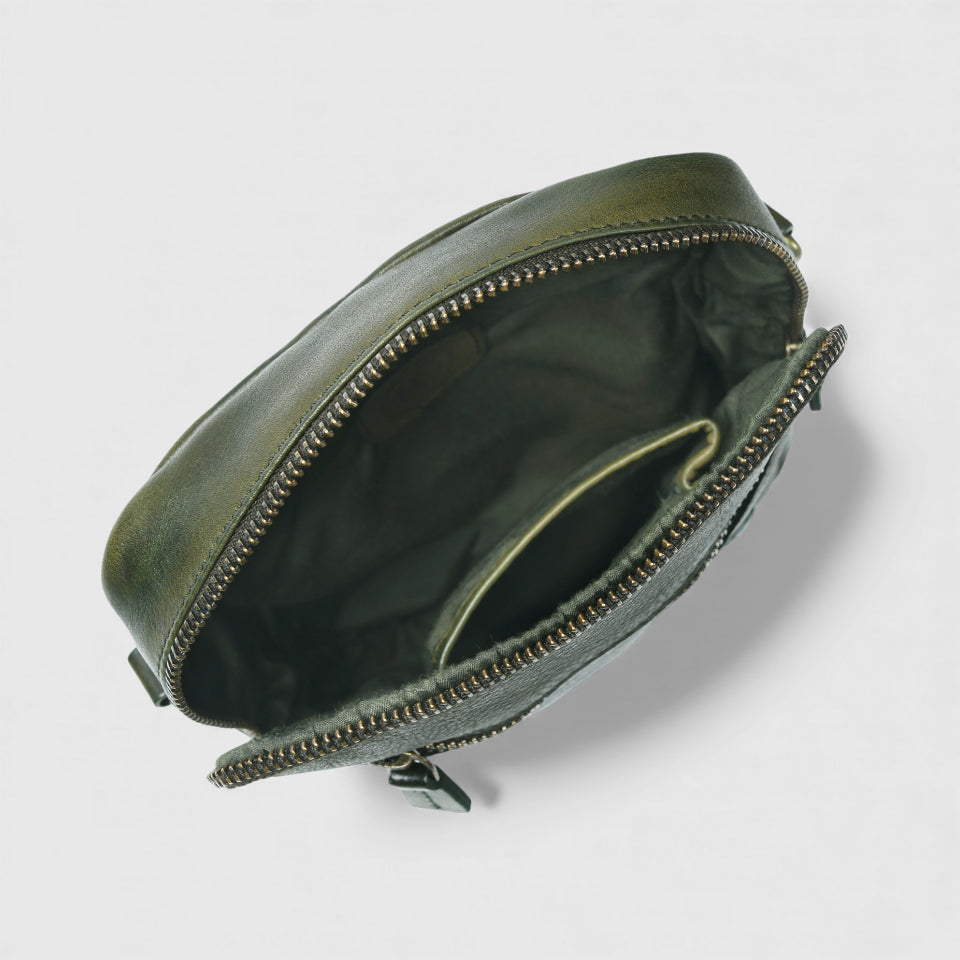 OxBlood Trail Leather Sling Bag - Olive Colour