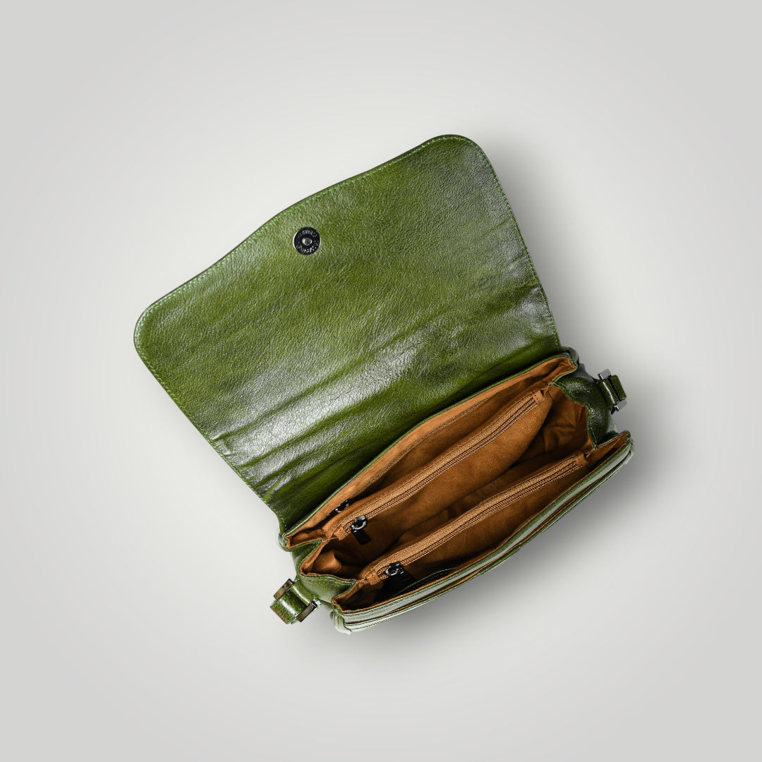 Midnight Opulence Satchel Bag - Olive Colour