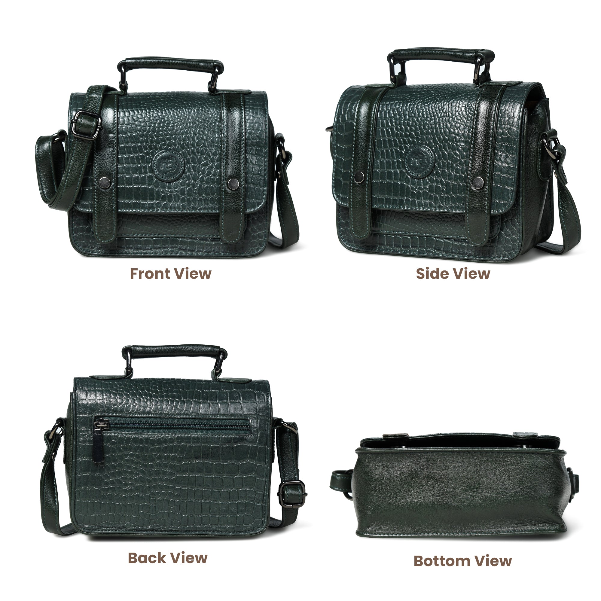 Urban Voyager Leather Belt Bag -Black Colour