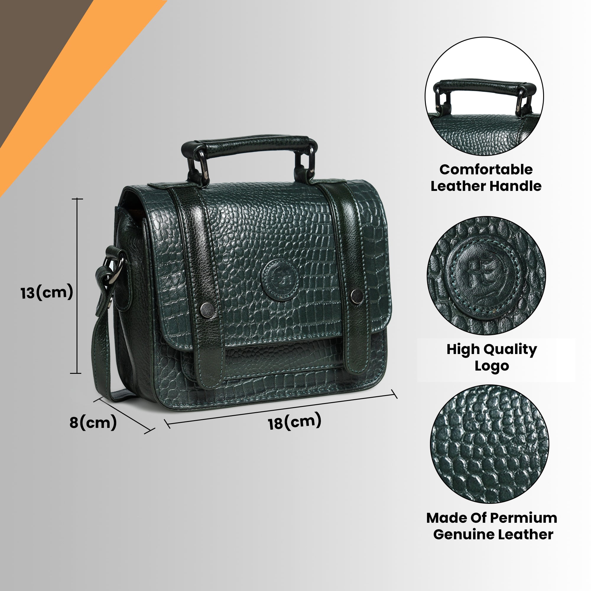 Urban Voyager Leather Belt Bag -Black Colour