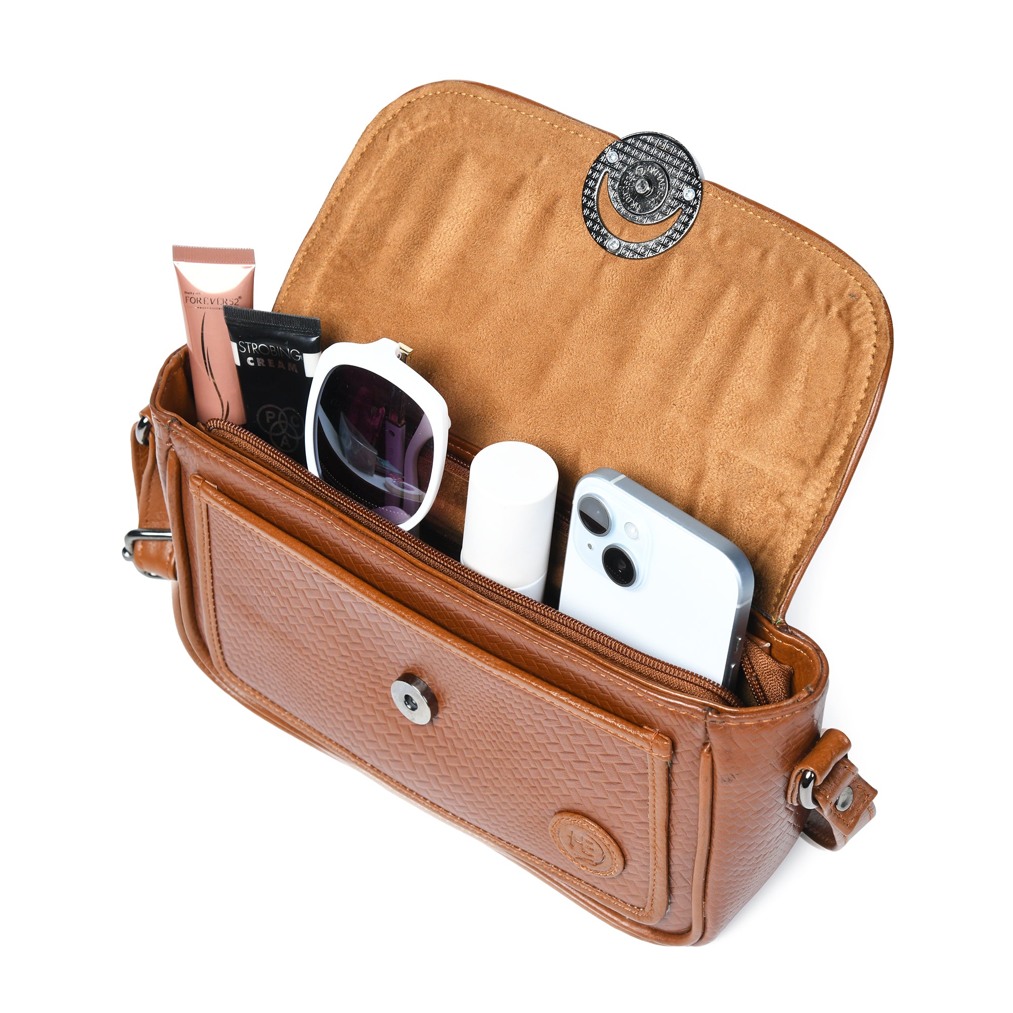 Chic Leather Women's Handbag - Maroon Colour