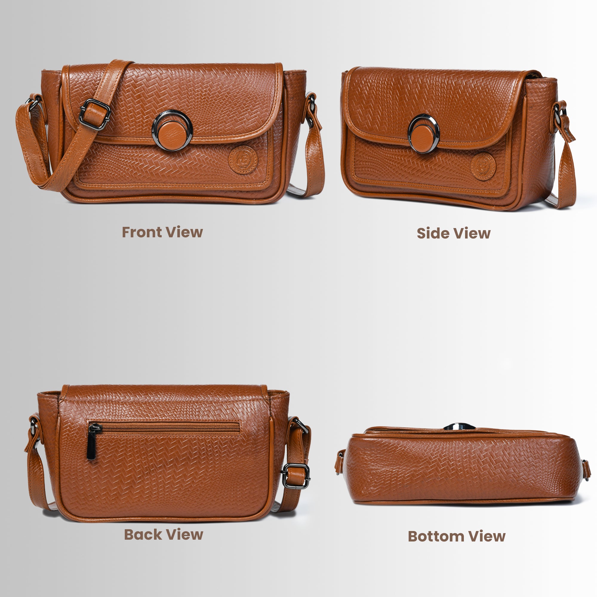 Chic Leather Women's Handbag - Maroon Colour