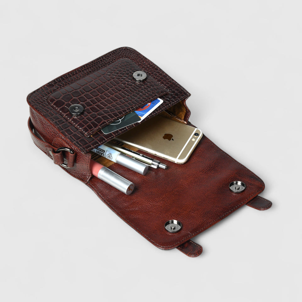 Urban Voyager Leather Belt Bag - Red Colour