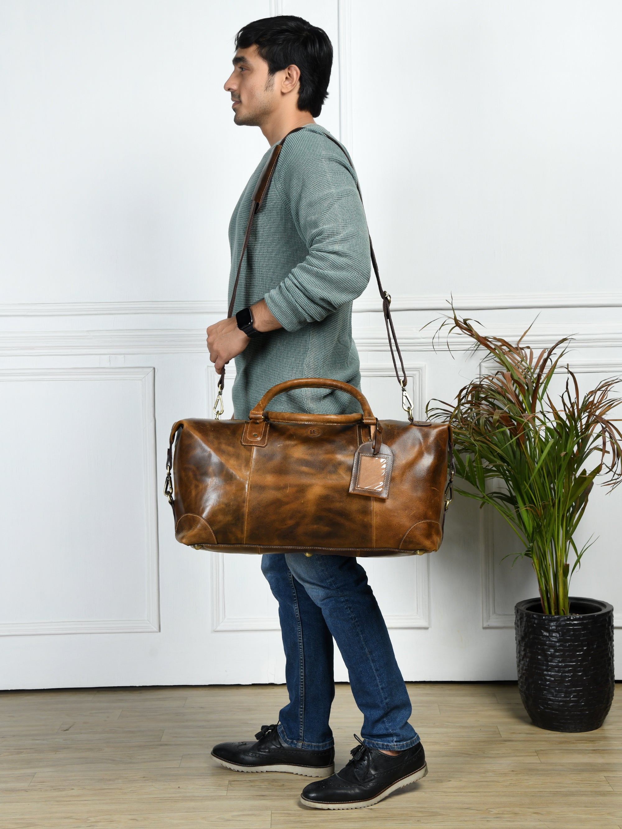 The Regent Voyager – Vintage Leather Travel Duffle Bag - Brown Colour
