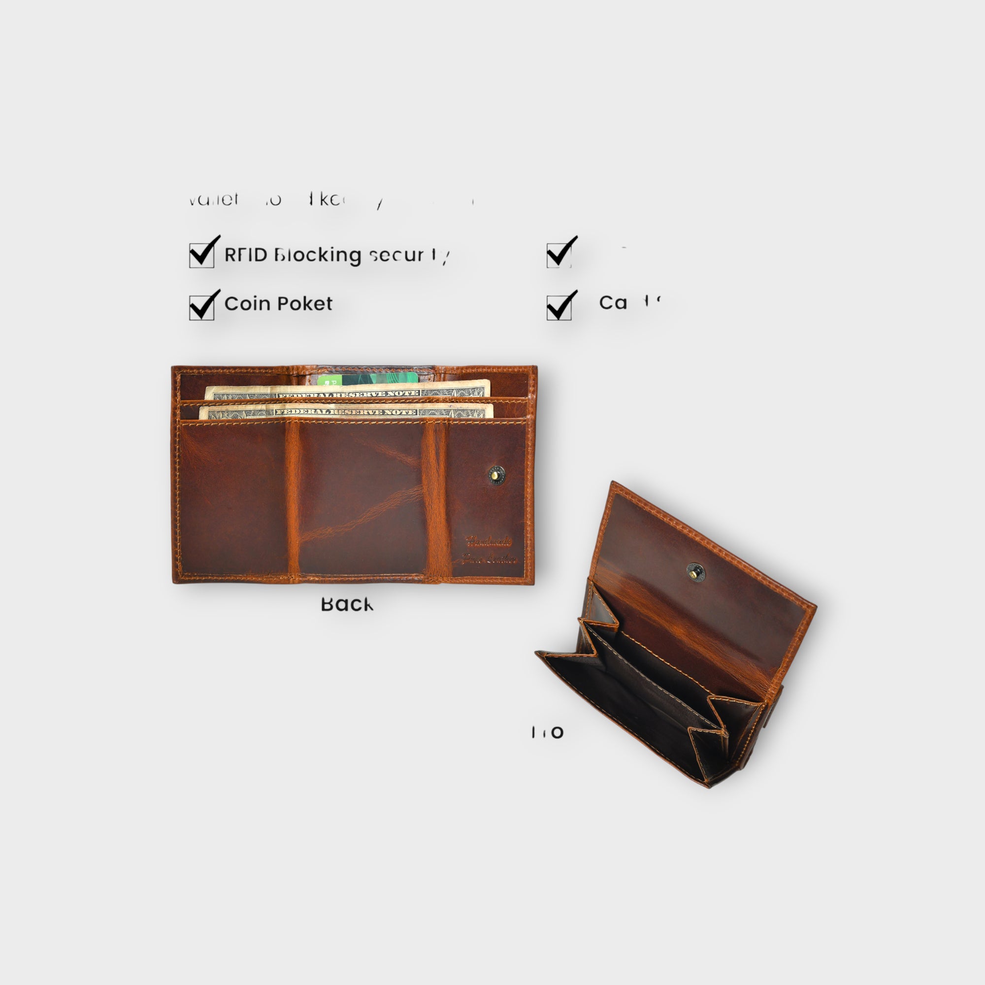 Heritage Buffalo Leather Bifold Wallet - Maroon Colour
