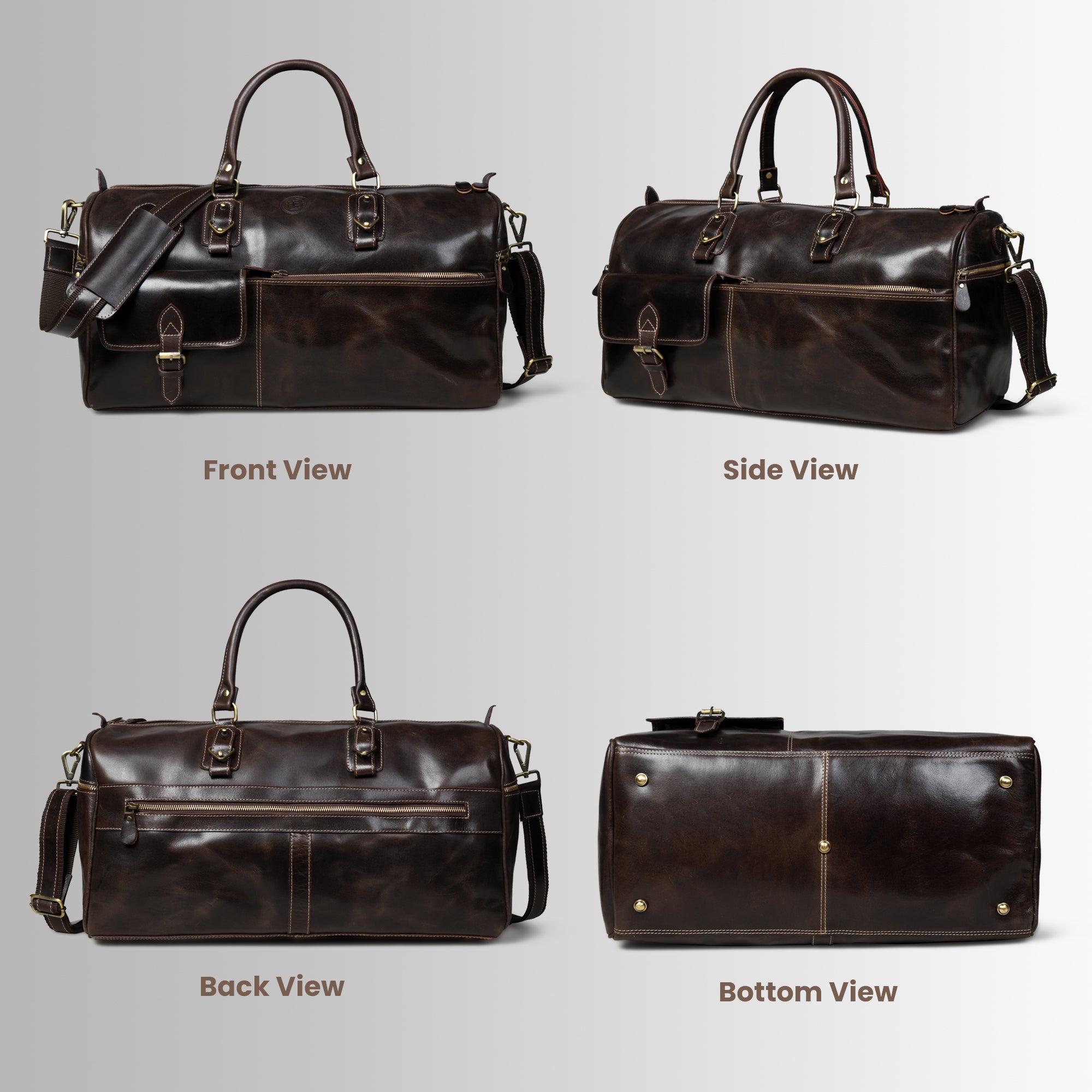 The Odyssey Leather Travel Duffle - Maroon  Colour