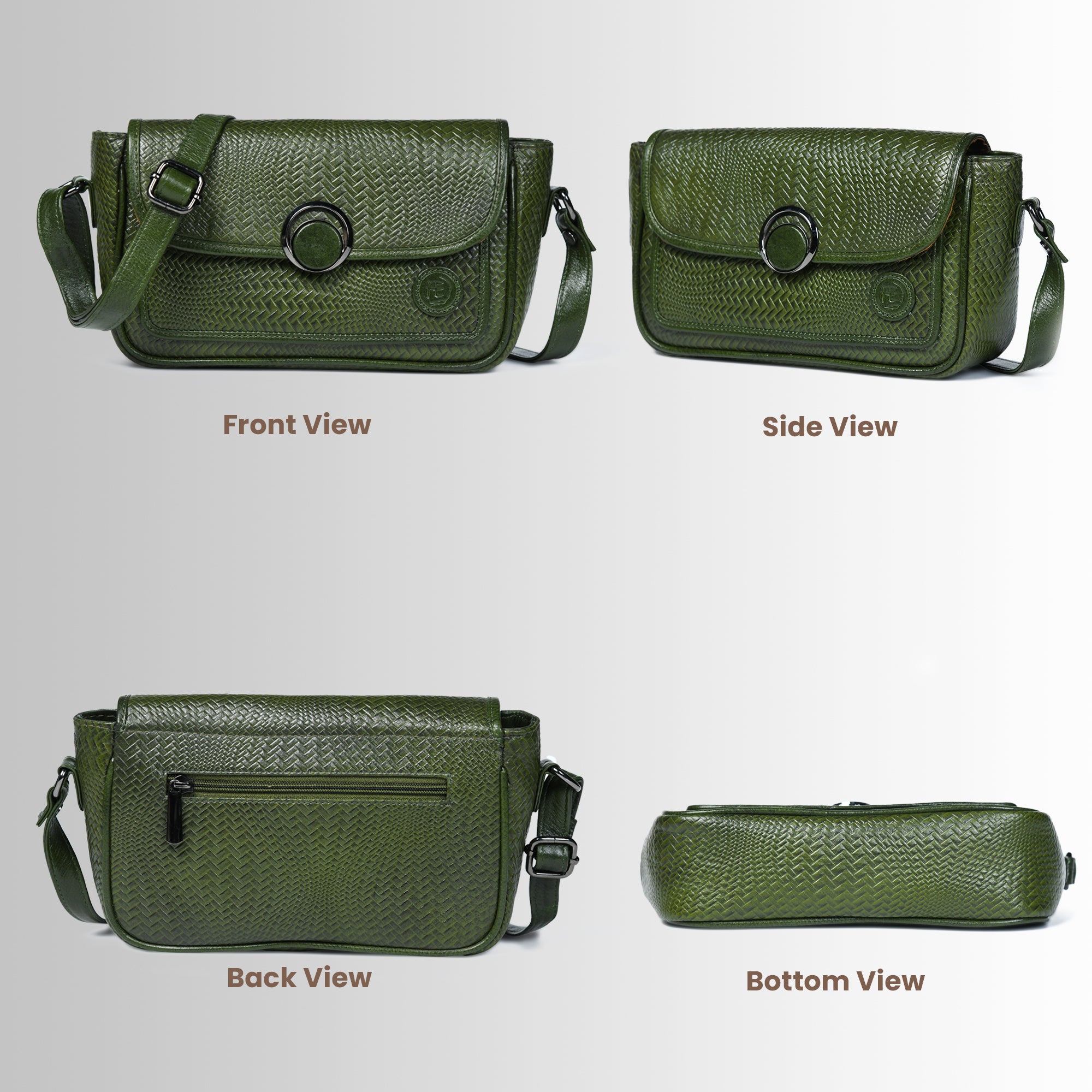 Chic Leather Women's Handbag - Olive Colour