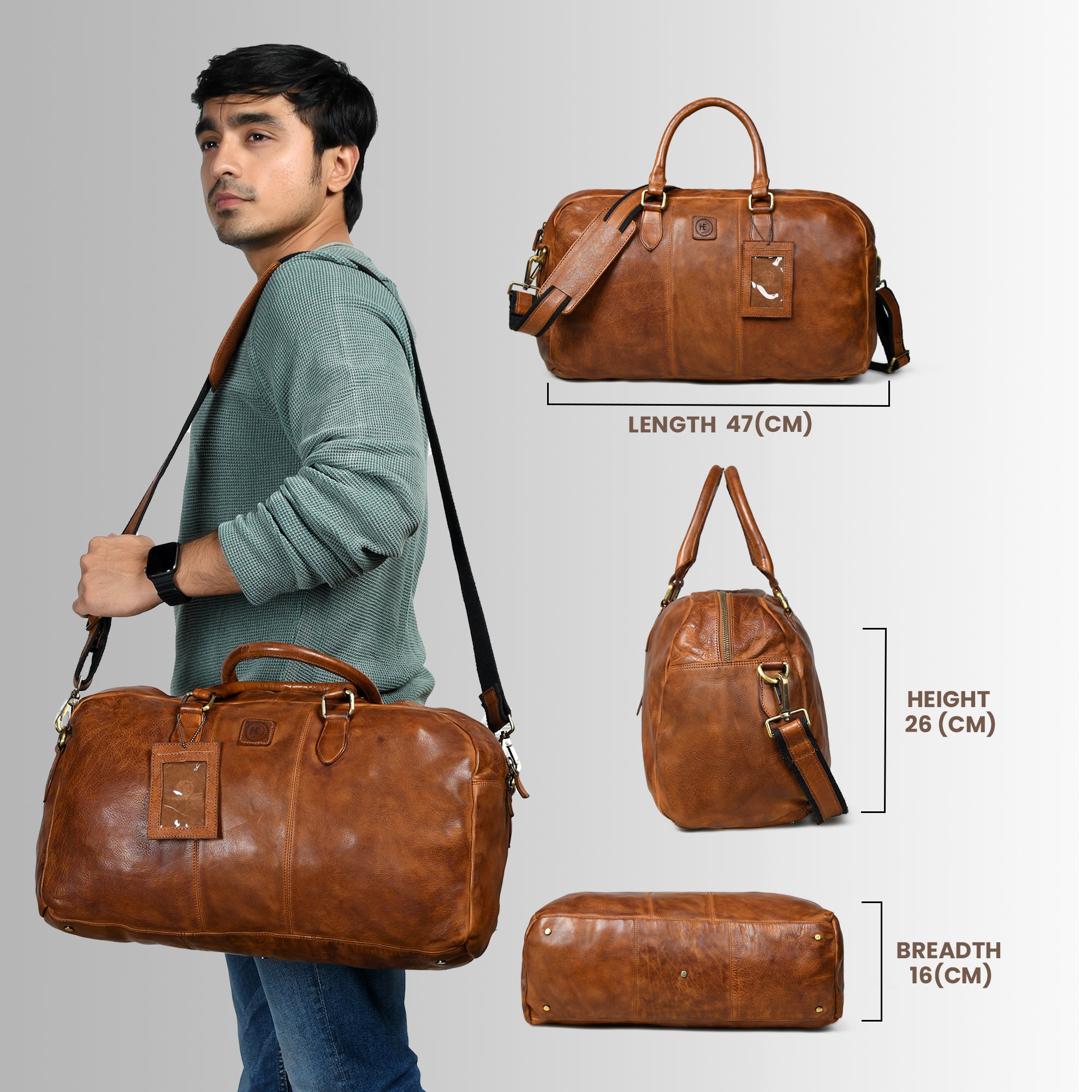 Imperium Luxe Leather Duffle - Brown Colour