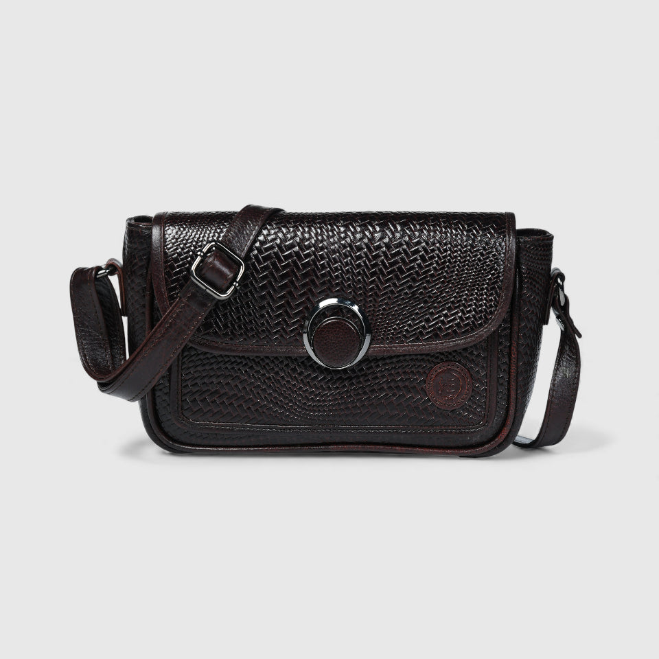 Chic Leather Women's Handbag - Brown Colour