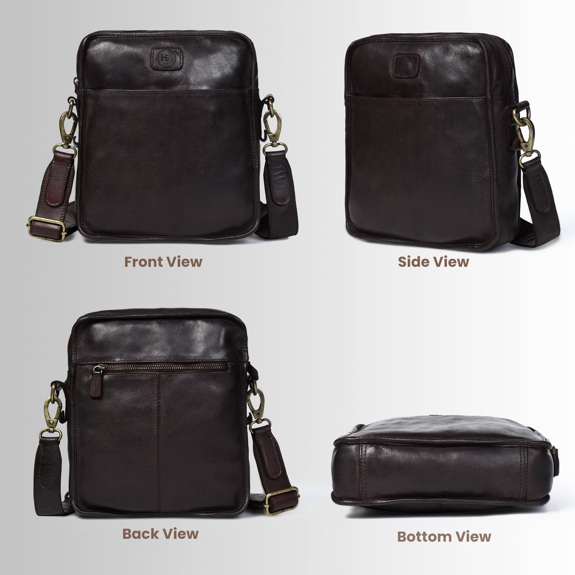 Verdant Trail Leather Sling Bag – Brown Colour