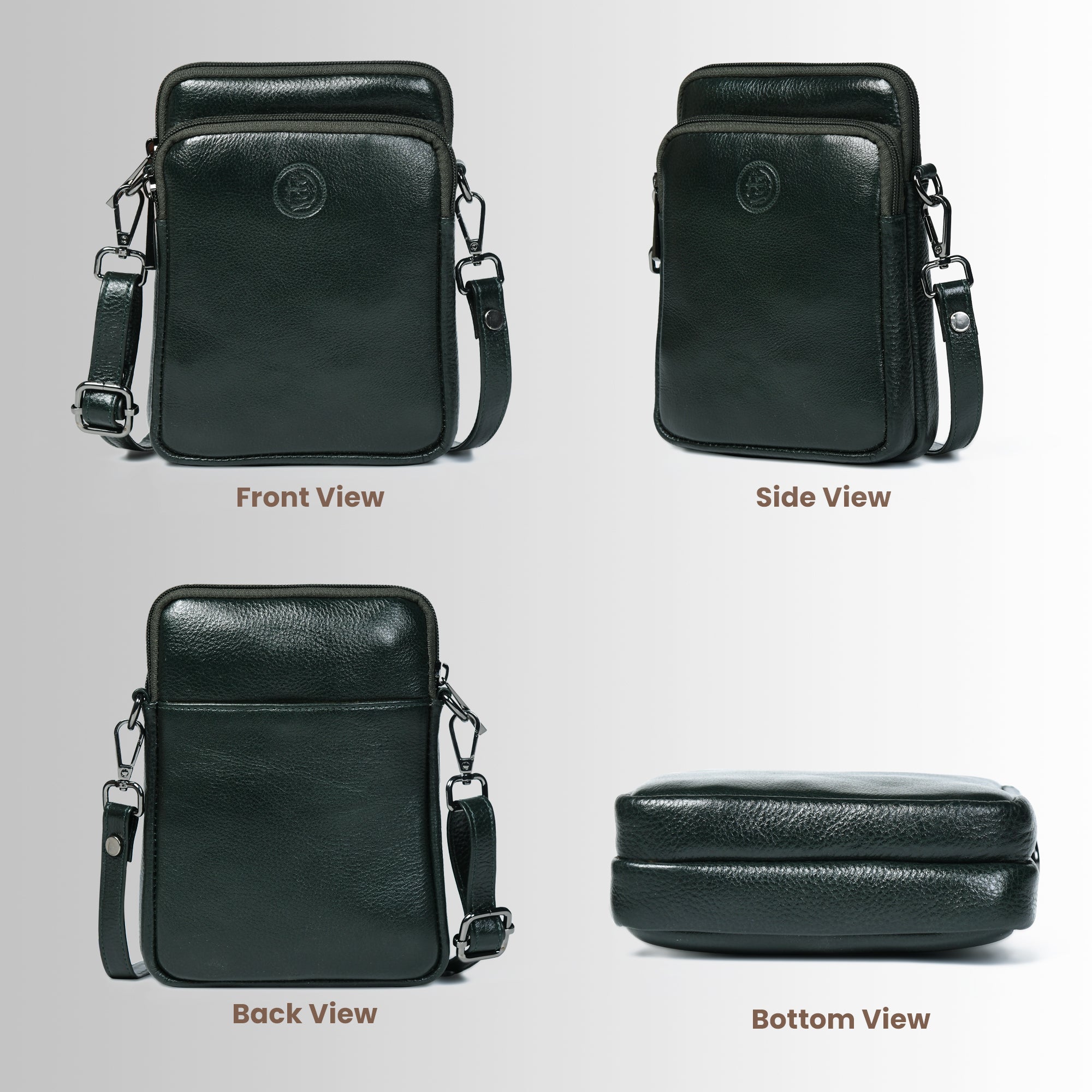 AmberStride Leather Sling Bag - Black Colour