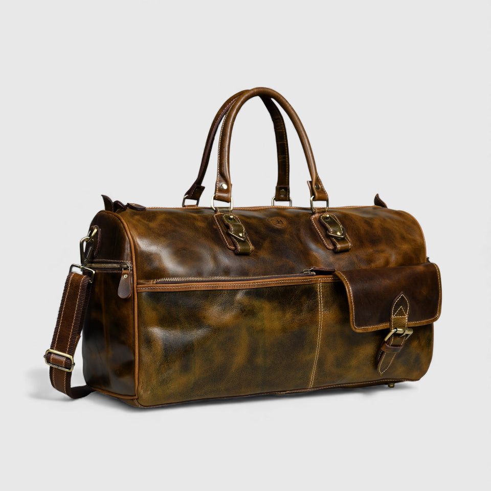 The Odyssey Leather Travel Duffle - Brown Colour