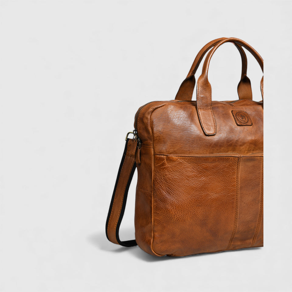 Voyager Premium Leather Laptop Bag - Brown Colour