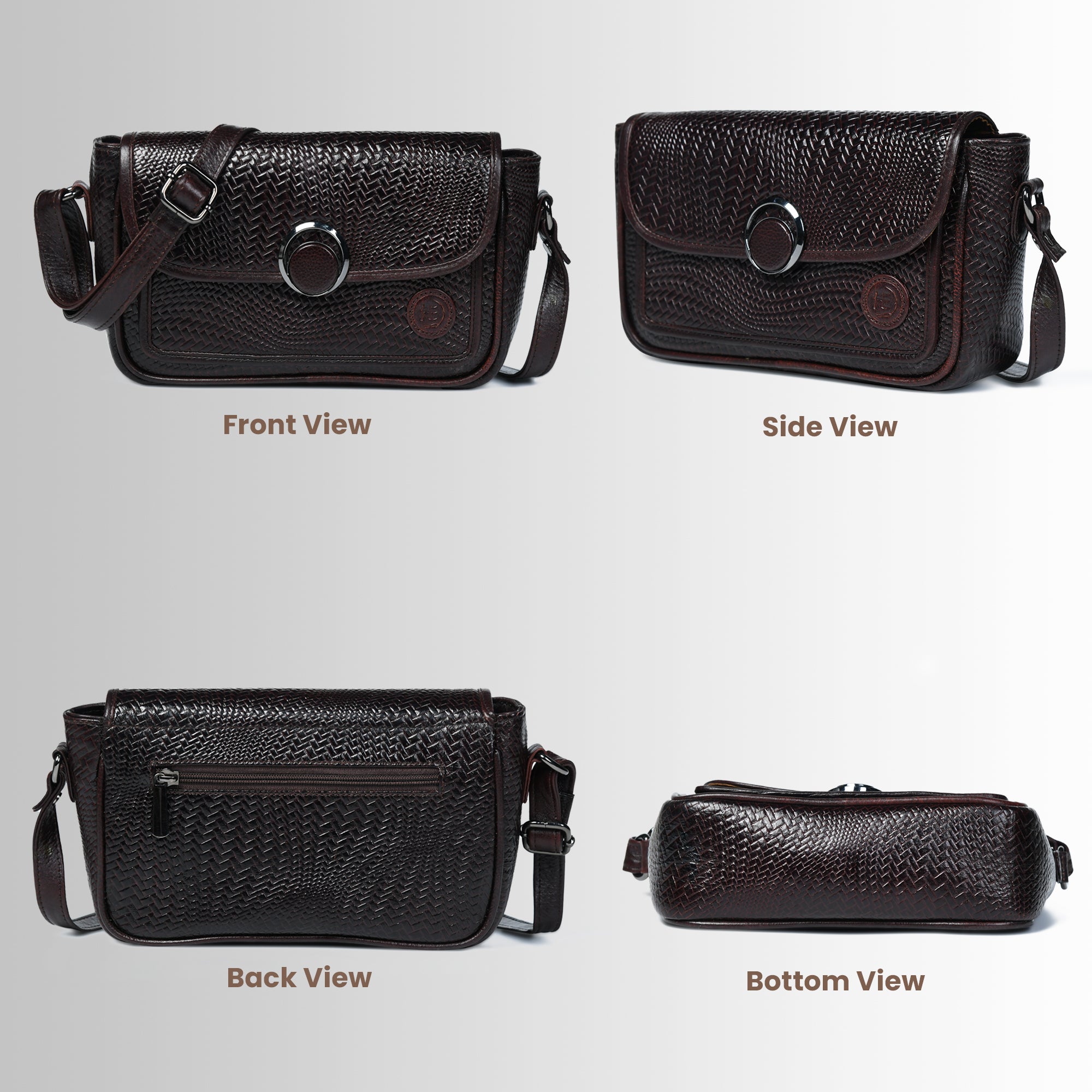 Chic Leather Women's Handbag - Brown Colour