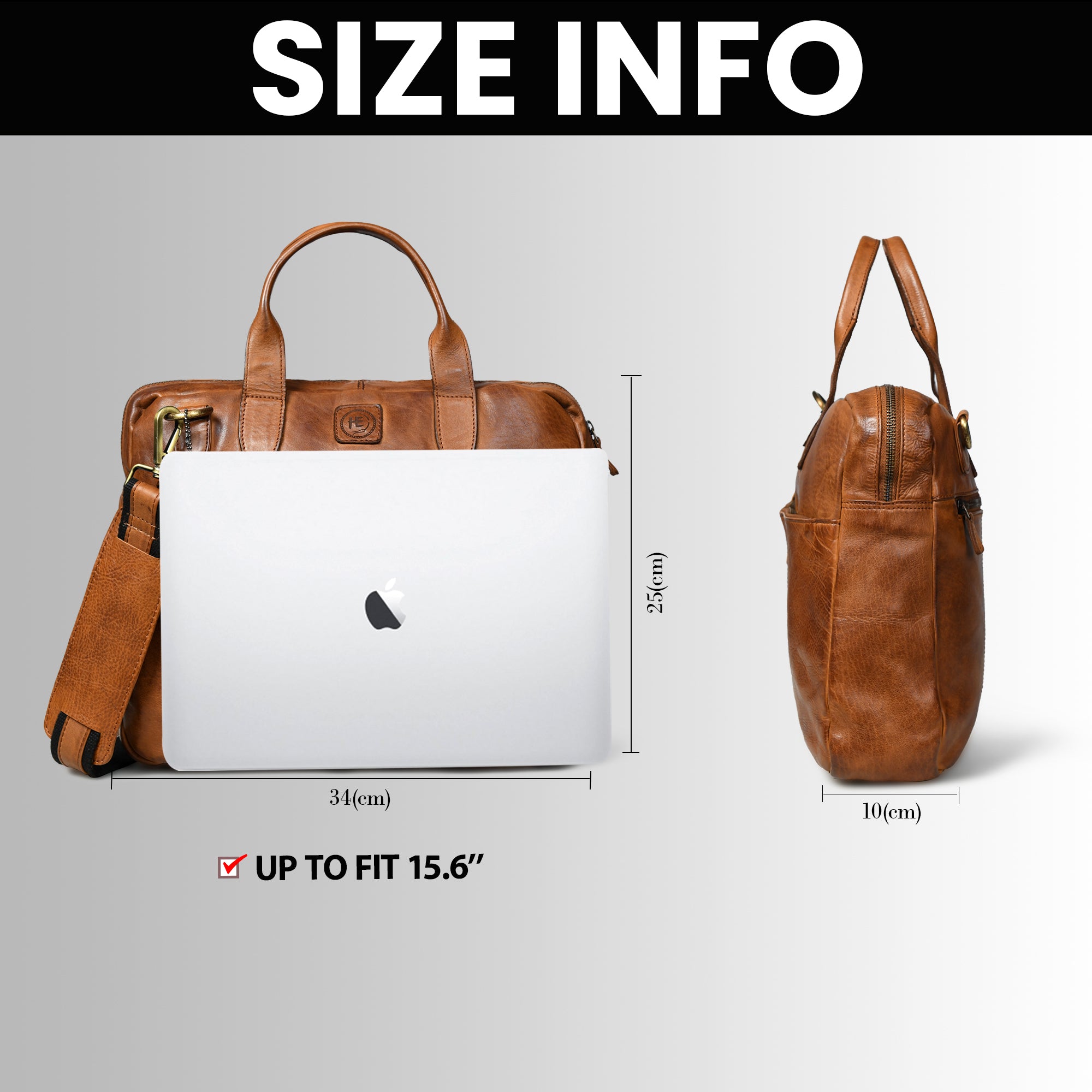 Voyager Premium Leather Laptop Bag - Brown Colour