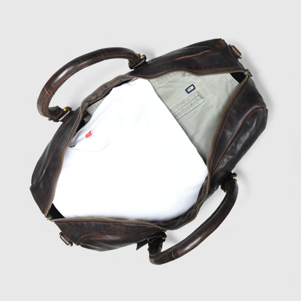 Imperium Luxe Leather Duffle - Maroon Colour