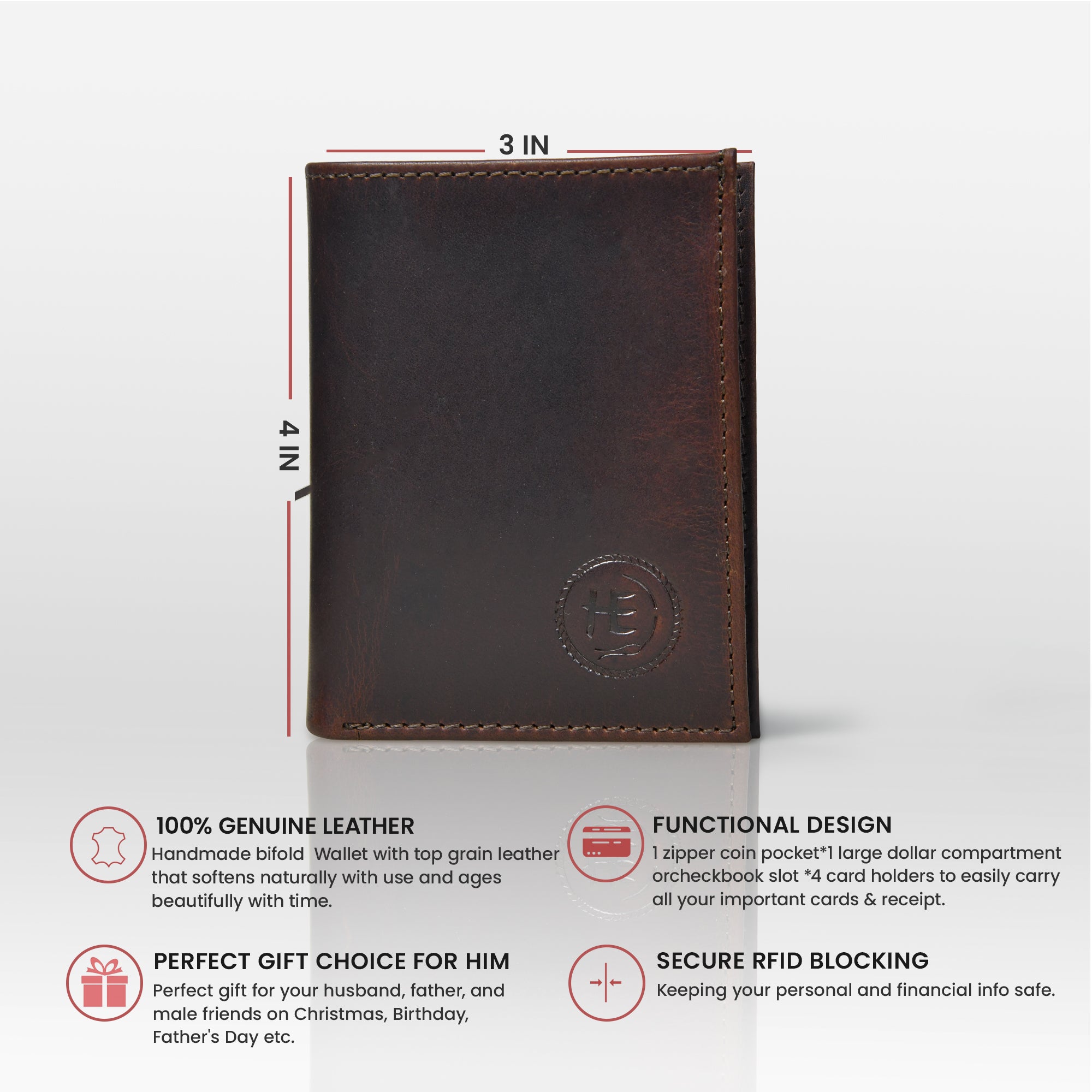 Ironwood Leather Wallet - Maroon Colour