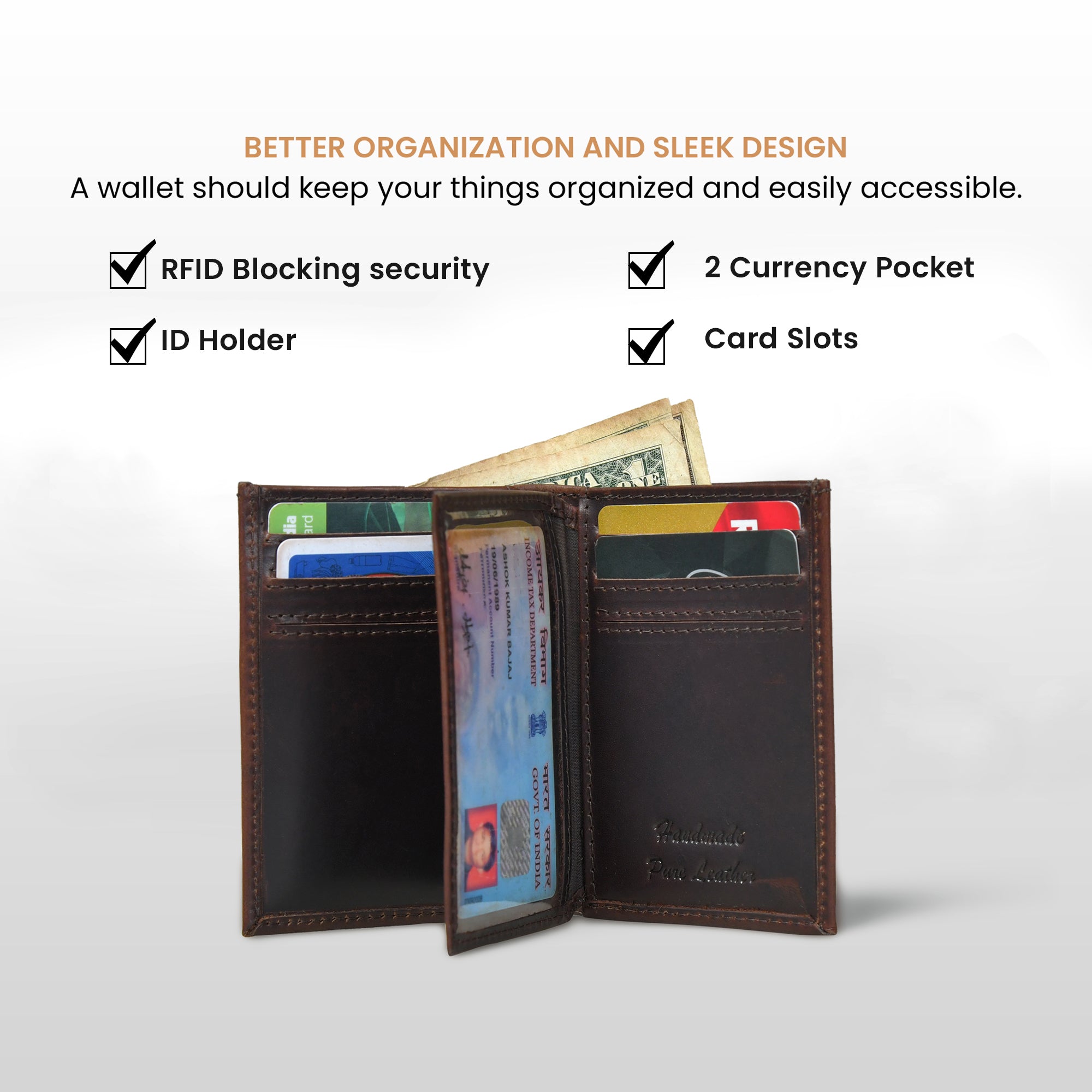 Ironwood Leather Wallet - Maroon Colour